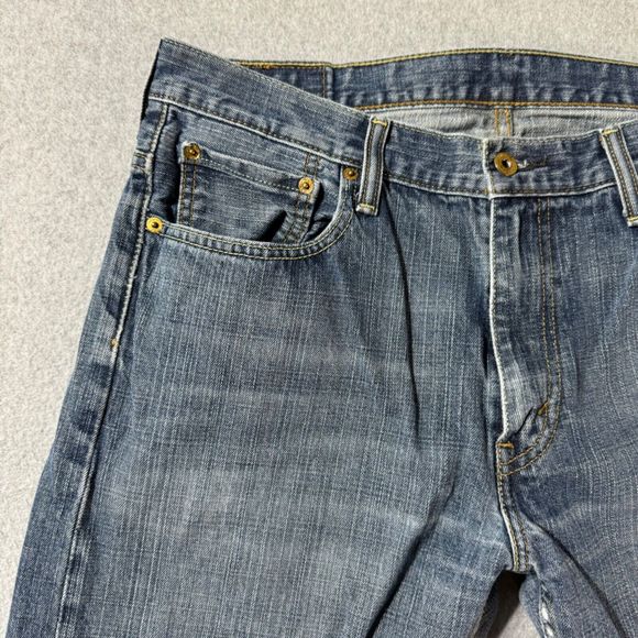 Levi’s Jens Mens 569 34x34 Blue Loose Straight Medium Wash Workwear Solid Loose - Picture 3 of 13